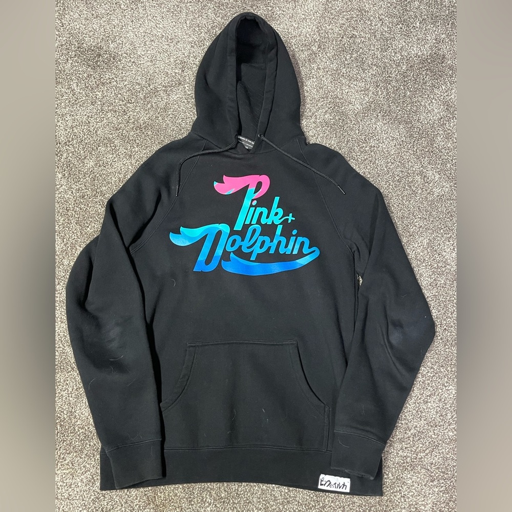 Pink Dolphin Mens Hoodie Size Large